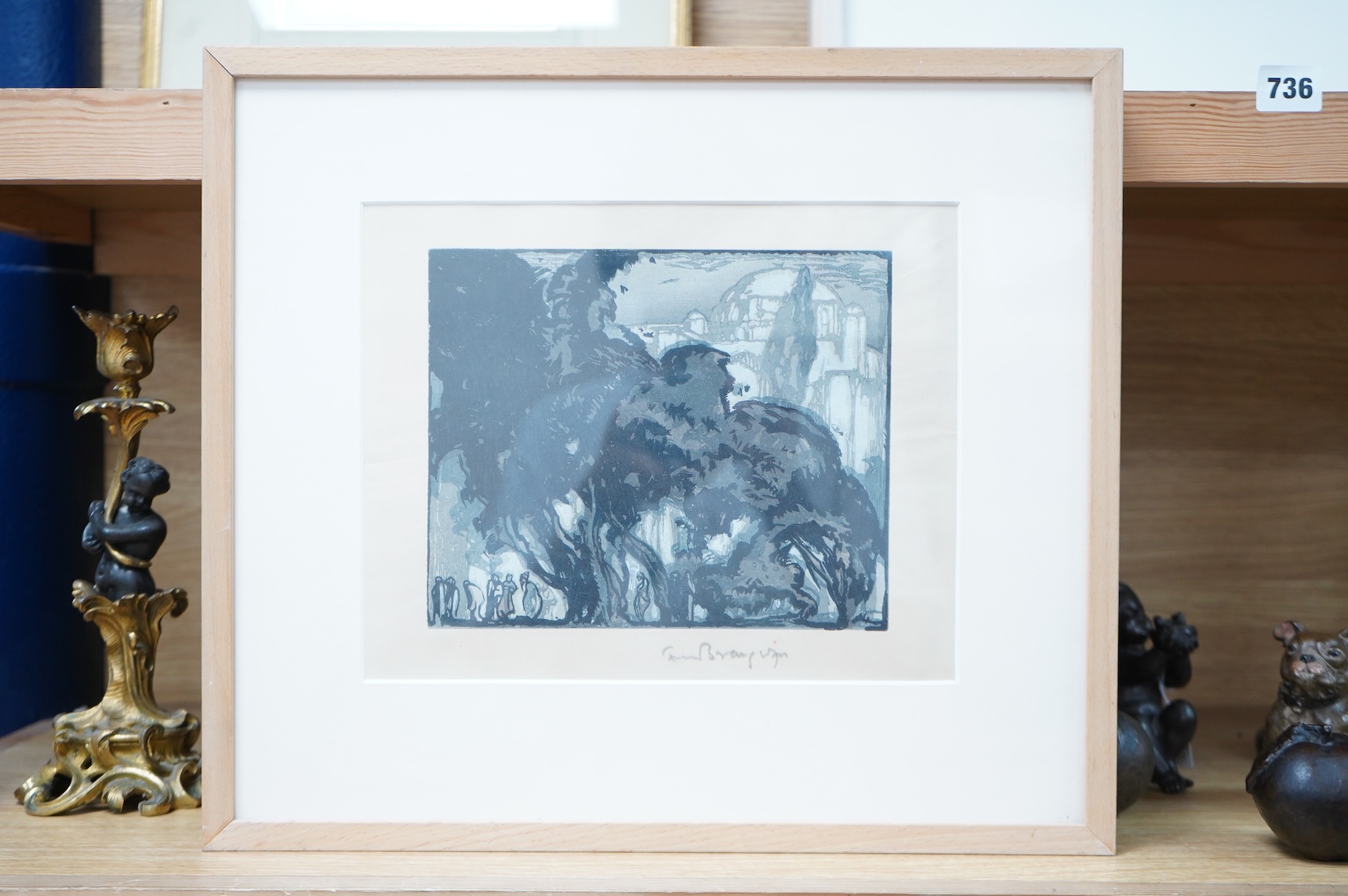 Frank Brangwyn RA RWS RBA (Welsh, 1867-1956), ‘The Garden of the Mosque’, woodcut, signed in pencil, 22 x 27cm
